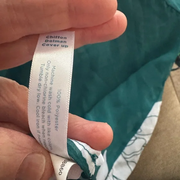 Cacique Teal and White Floral Blouse - Picture 3 of 3